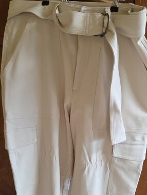 Banana Republic Light Beige Cargo Pants with Self-Tie Belt